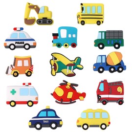 Fridge Magnets for Toddlers, Transport Fridge Magnets with Car, Boat, Plane, Vehicle, Educational Learning Toy for Boys and Girls, Pack of 13