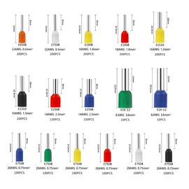 PONFY 2120PCS Wire Ferrules Terminals Kit, Ferrule Crimping Kit Assortment Ferrule Wire Crimp Pin Terminal Connector Wire Ends Terminals AWG 22-10