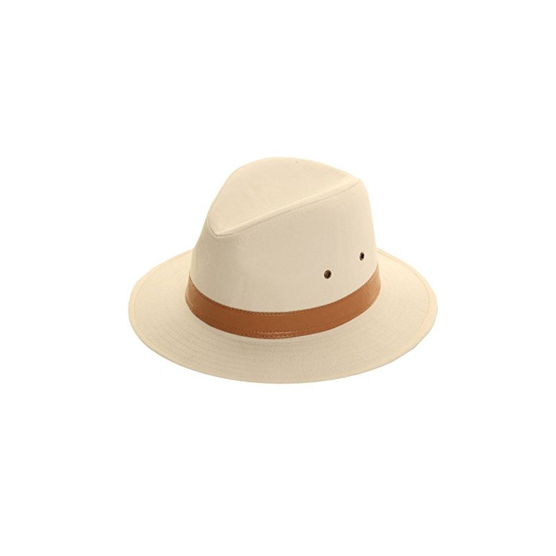 Dannii Matthews Stylish Men's Cotton Fedora with Brown Faux Leather
