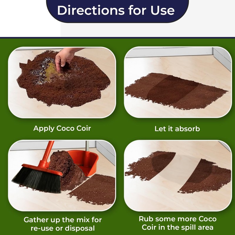 CocoCleanerPro UBICON 100% Coconut Coir Spill Absorbent for Oil, Grease,