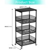HapiRm Fruit Basket Kitchen Cart - 4-Tier Rolling Storage Cart