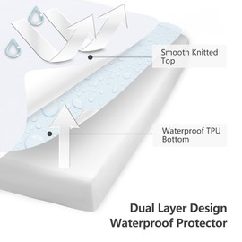 2 Pack Waterproof Breathable Mattress Protector, King Noiseless Premium Smooth Mattress Cover, Deep Pocket Fit Up to 21 Inches, Soft Washable Convenient Bed Cover