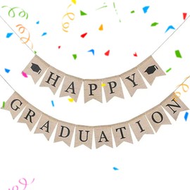 iwiio Happy Graduation Banner, Graduation Decorations, Congratulations Banner Garland for Grad Party College High School Home Party Supplies