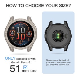 OVERSTEP Case Cover Compatible with Garmin Fenix 8 51mm Solar,Soft Anti Drop Replacement Protective Cases Smart Watch Accessories.