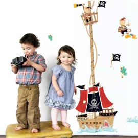 DaraBaby Vinil Decorativo Infantil Con Regla De Medición Barco Pirata