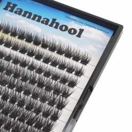 Hannahool 120pcs D Curl Individual Wide Stem Cluster DIY Eye Lashes Extensions Mixed 10-12-14-16mm/14-16-18mm/12-14-16mm Makeup Dramatic Volume Lashes (mixed 12-14-16mm)