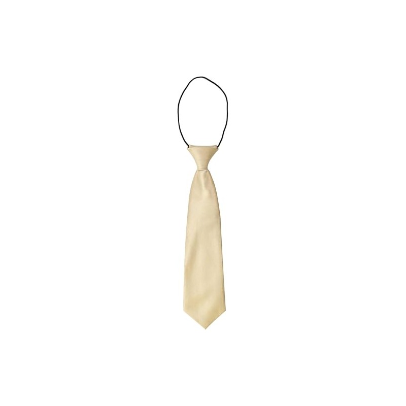 Kids Satin Solid Plain Colour Elasticated Tie (Champagne)
