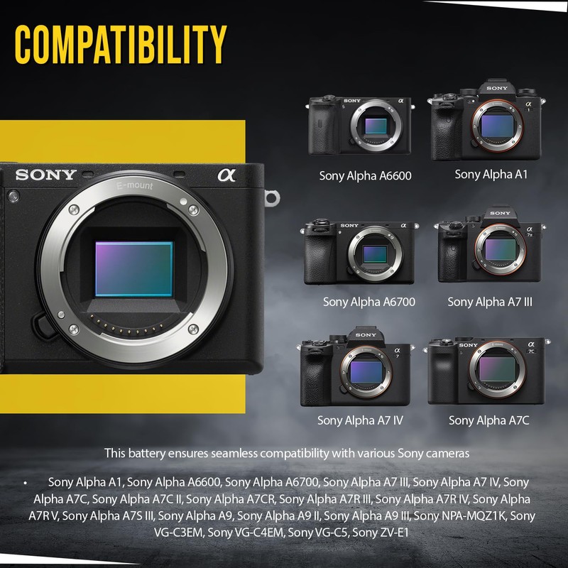 BM NP-FZ100 Battery with Built-in Charging Port for Sony Alpha