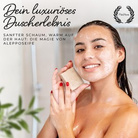 PanPura Original Aleppo Soap [Olive Soap] Aleppo Soap for Hair, Face, Body - Organic Soap, Vegan & Palm Oil Free, Olive Natural Hair Soap, Olive Oil Soap