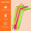 Jacent Flexible Disposable Drinking Straws, Bendable Plastic Neon Straws: 125