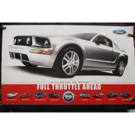 2005 FORD MUSTANG 40TH ANNIVERSARY POSTER, SHOWS 9 YEARS, BULLITT, SHELBY, 24X36
