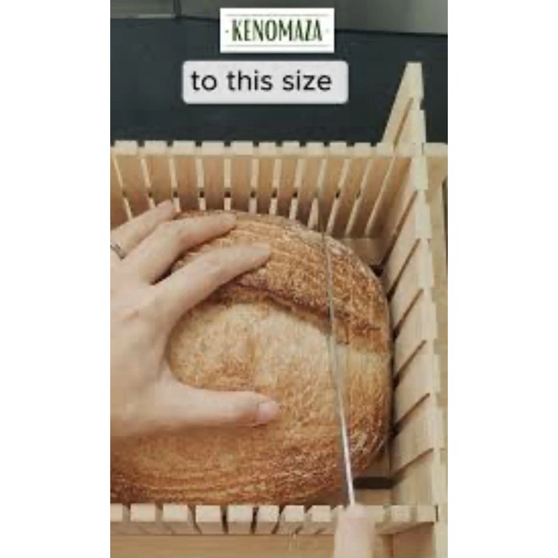 Kenomaza Bread Slicer W/Adjustable Cutter, Crumb Tray & charcuterie Board