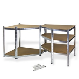 DER875 Corner Shelving Unit Storage Shelf Cellar Shelf Workshop Shelving Heavy Duty Shelving Unit 5 Shelves for 875 kg