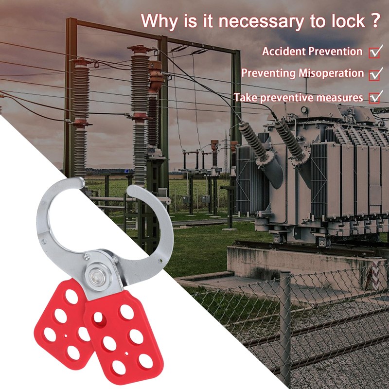 Pack of 3 Locking Hasp Lockout, Hook Diameter 2.5 cm