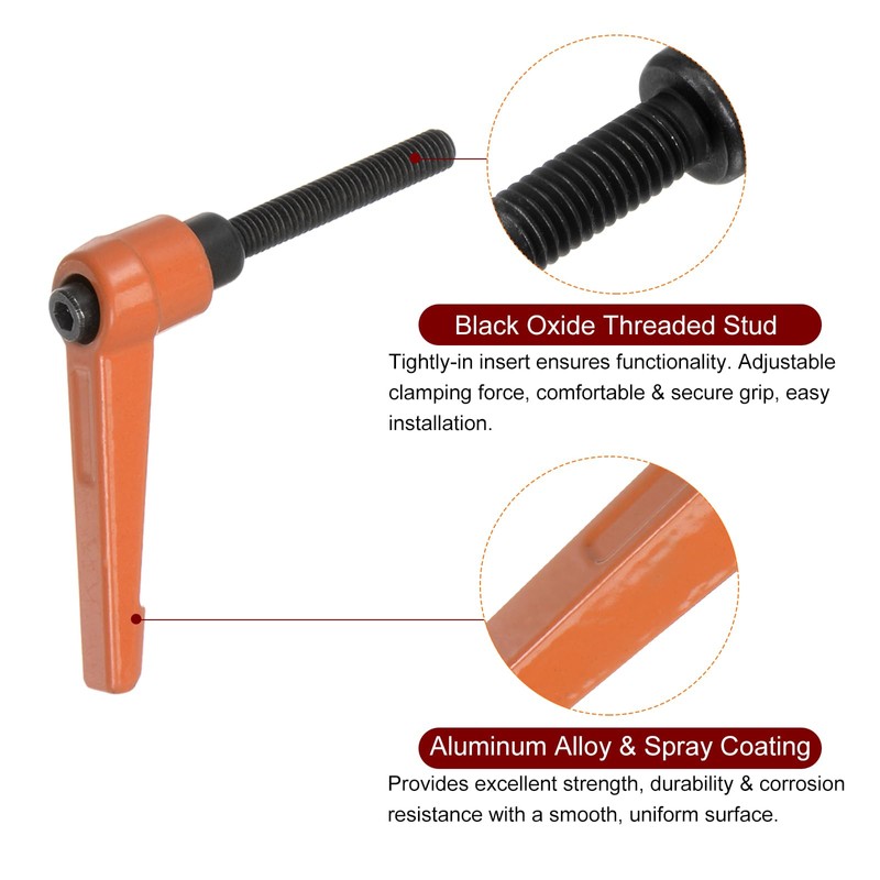 QUARKZMAN Adjustable Clamping Lever Handles M6 x 40 mm Male