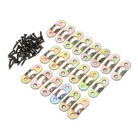 dophee 20Pcs Metal Keyhole Hangers with Screws Heavy Duty Hanging Plates Brackets Fasteners Hooks Hardware for Mirror Photo Picture Frames Oil Painting, 1.46x0.50inch