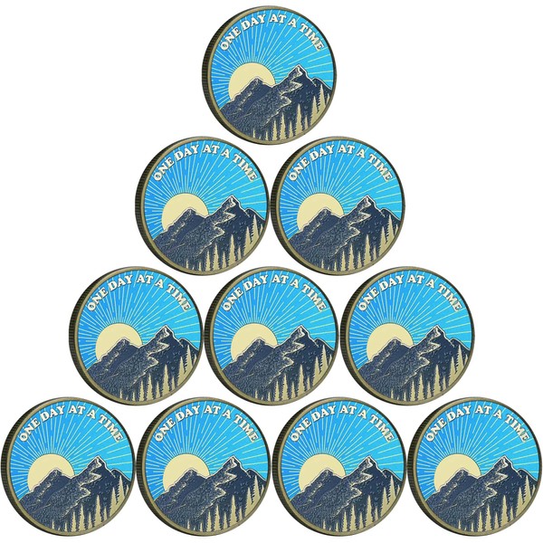 Sunrise Serenity Lucky Coin One Day at A Time Pocket