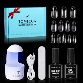 TOMICCA Nail Tips and Glue Gel Kit Gel Nail X Extension Set Nail Tips 08