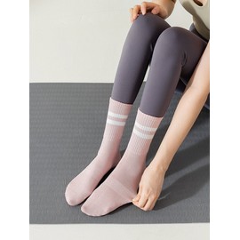 Susani Non-Slip Anti-Skid Pilates Socks Pink Yoga Grip Toe Socks Men's Pilates Socks Green 2ea