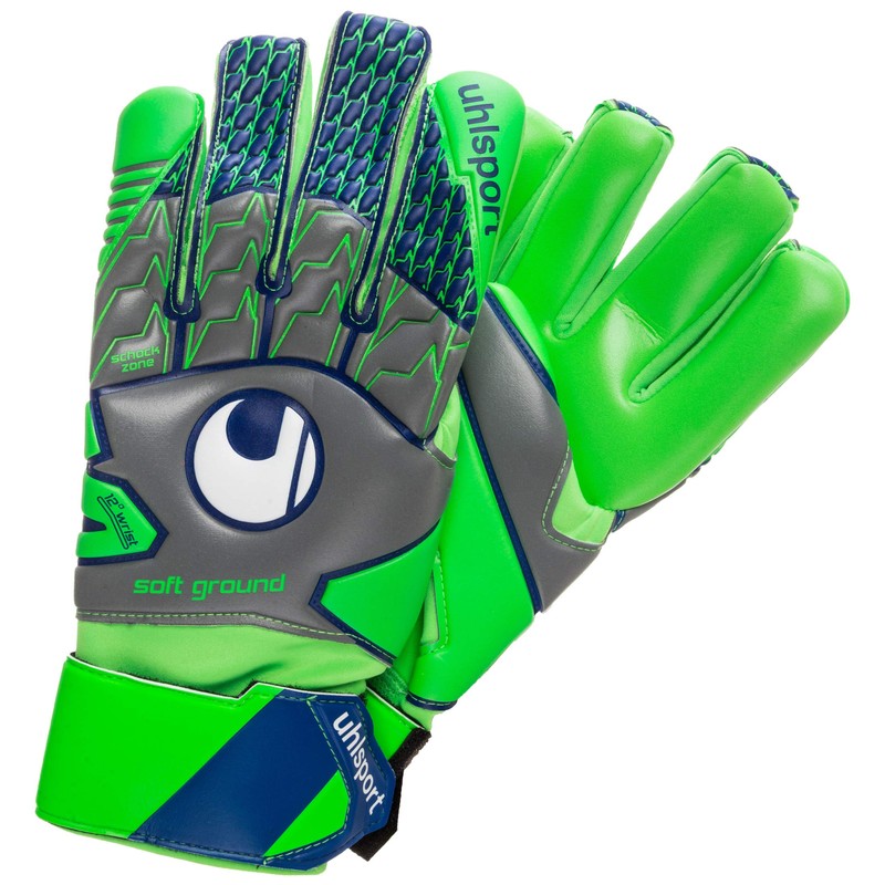 Uhlsport Herren Tensiongreen Soft HN Comp Torwarthandschuhe, Dark grau/Fluo grün/Marin,