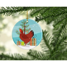 Caroline's Treasures New Hampshire Red Chicken Christmas Ceramic Ornament, 3 inch