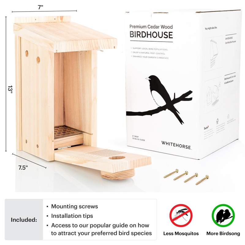 WHITEHORSE Bird Houses for Outside - Weatherproof Bird House for