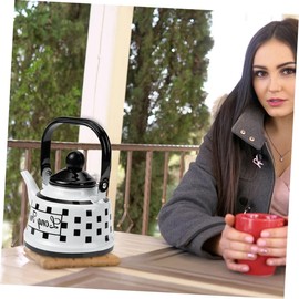 Enamel Teapot Vintage Tea Pot Enamel Tea Pot Ceramic Tea Kettle Stovetop Tea Kettle Convenient Water Kettle Floral Steel Teapot Hot Tea Pot Coffee Pot Tea Supply Applique Concrete