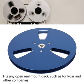 1/4 7 Inch Empty Tape Reel, 3 Holes 7inch Open Reel Sound Tape Empty Reel, Aluminum Alloy Universal for Reel to Reel for TEAC (Blue)