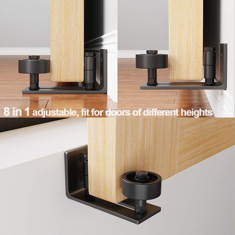 ZEKOO 2 PCS Sliding Barn Door Floor Guide, Adjustable Wall