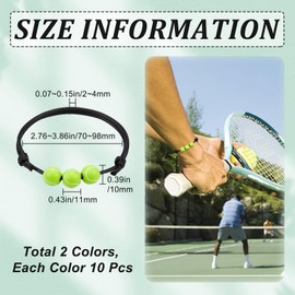 GORGECRAFT 20 Pieces Sports Theme Charm Bracelets Tennis Charm Bracelets Sports Party Bracelets Rugby Football Softball Party Favors Adjustable Round Bead Bracelet Set with Wax Rope