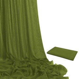 Tela de gasa verde oliva de 10 yardas, cortina de arco para decoración de boda, camino de mesa drapeado, gasa bohemia para camino de mesa, silla, servilletas, decoración de Navidad