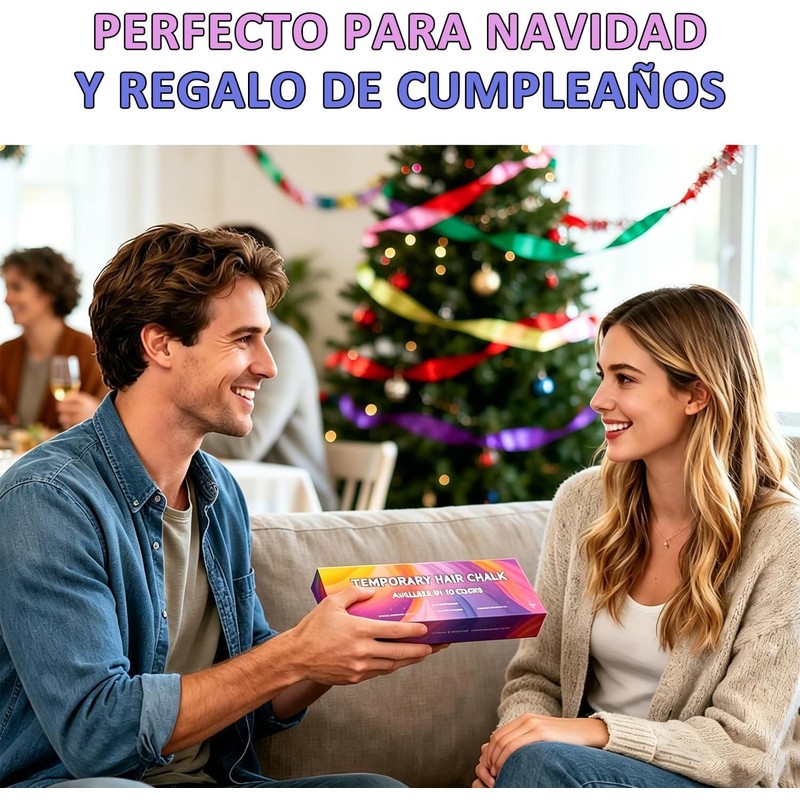 Tinte pelo temporal de 10 Colores, Peine de Tiza Lavable