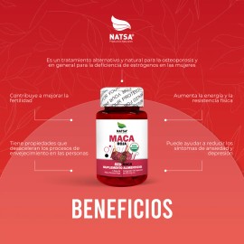 Maca Roja Peruana Red 100 Cápsulas Fertilidad Energía Antioxidante Antidepresivo Sabor Natural
