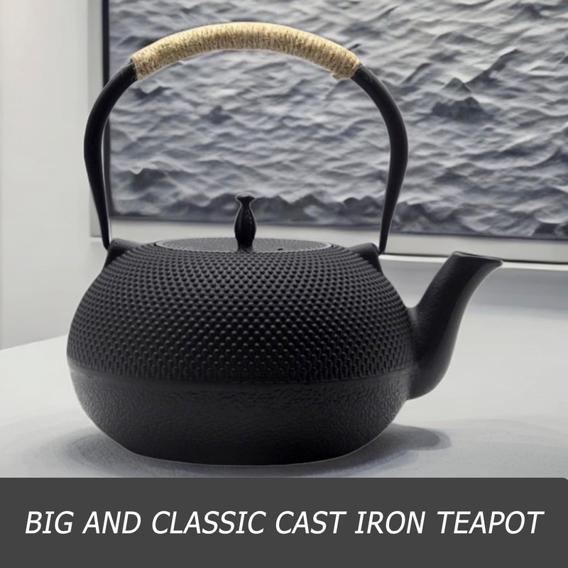 Big Cast Iron Teapot, Japanese Tetsubin Tea Kettle for Stovetop