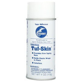 Cramer Tuf-Skin Taping Base for Athletic Tape, Adherent for Kinesiology Tape, Gymnastics Leotards, Aerial Silks, and Kinetic Taping, Prevents Blisters, Athletic Training Supplies, 4 Ounce Spray