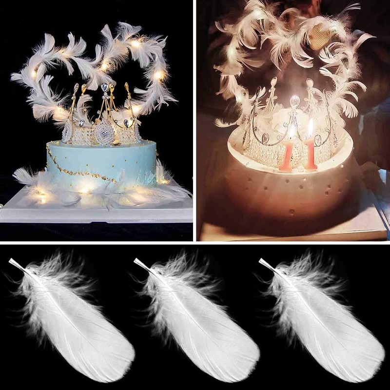 FYSL Pack of 300 White Feathers, Natural Crafts Goose Feathers,