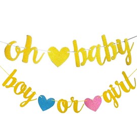 YQWIN Gender Reveal Banner Gender Reveal Party Decorations Boy or Girl Banner Baby Shower Banner Pink Blue Boy or Girl Sign Gender Reveal Bunting Flag for Baby Shower Gender Reveal Party Supplies