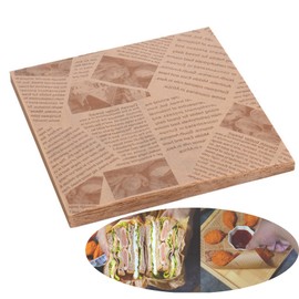 50 Sheets Deli Paper Sheets, Sandwich Wrap Paper, Deli Basket Liner Papers, Suitable for Wrapping Chicken Rolls, Burgers, French Fries, Roasted Chicken (25 cm)