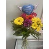 Happy Heavenly Blue Birthday Balloons Heart Shaped with angel wings
