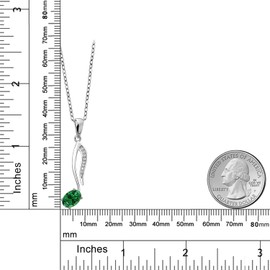 Gem Stone King 925 Sterling Silver Music Eighth Note Pendant Necklace | 6X4MM Oval Gemstone Birthstone | With 18 Inch Silver Chain | Designed By Keren Hanan