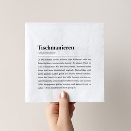 Papier Servietten: Tischmanieren Definition - 20 Stück