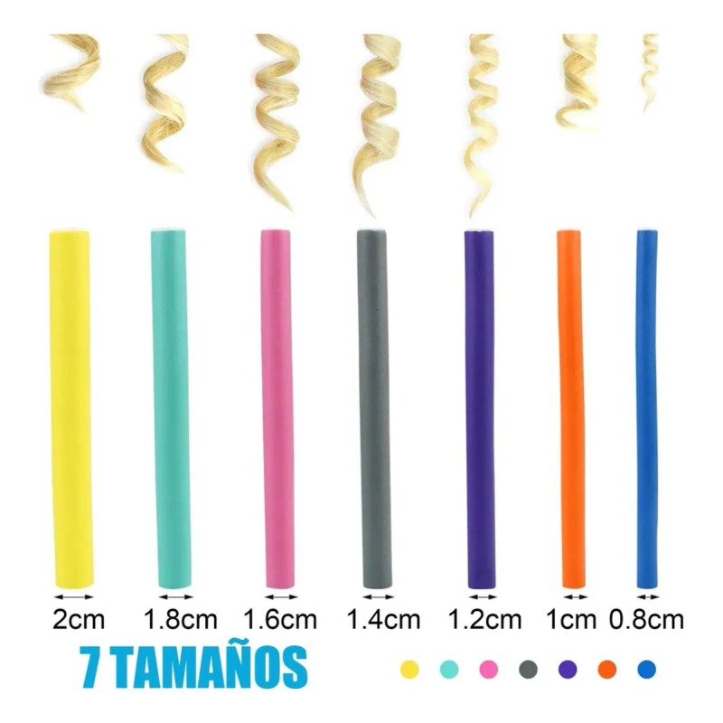 42piezas Rizadores De Cabello Sin Calor Rizo Tubos Cabello