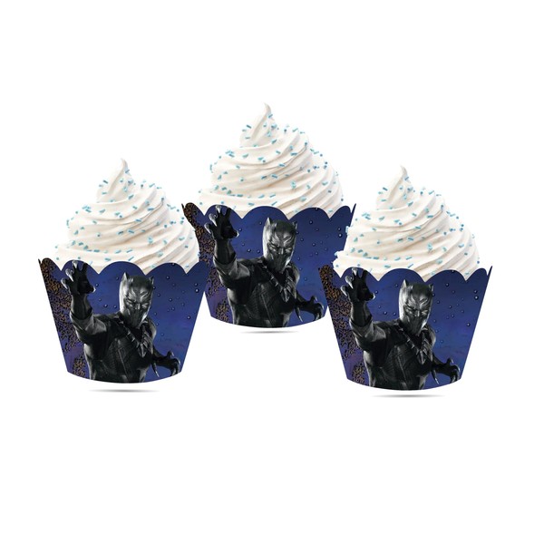Blck Panther Cupcake wrapper - Birthday Decorations.