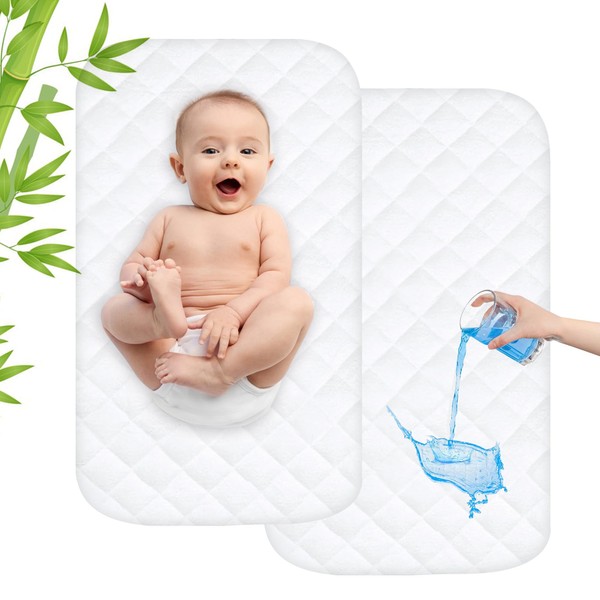 Asatdd 100% Waterproof Baby Bassinet Mattress Pad Cover Protector Compliable
