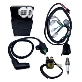 CDI Box Igniter and Wire Wiring Harness 30410-Hm3-003 For Honda 1993-2004 TRX300EX 300EX Sportrax 300 30410-Hm3-003 with Ignition Coil,Start Solenoid Relay and Spark Plug