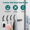 Qivine 8 Stück Garderobenhaken, Schwarz Kleiderhaken Wand zum Bohren-Schrauben unsichtbar,