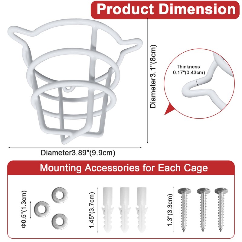 (6 Pack) TunaMax White Fire Sprinkler Head Cage Guard for