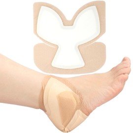 Heel Silicone Foam Dressing Wounds Bandages with Gentle Adhesive Border 8"x 8" Heel Protector Padding for Heel Ulcer Pressure Sore Foot Pain Cracked Heels(Pack of 1)