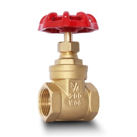 3/4" NPT Brass Gate Valve, Heavy Duty Female x Female Thread Manual Rotary Sluice Valve with Wheel Handle for Water, Oil, Gas, Industrial Plumbing, and HVAC Systems (3/4", DN20)