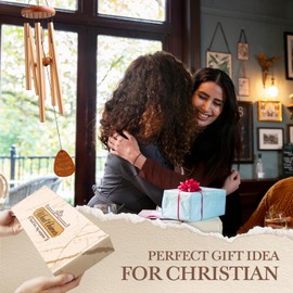 Aurahouse Christian Gifts for Women Men Faith, 36'' Religious Wind Chimes for Outside with Bible Verses, Religious Baptism Inspirational Spiritual Gifts for Women, Christian Birthday Gift